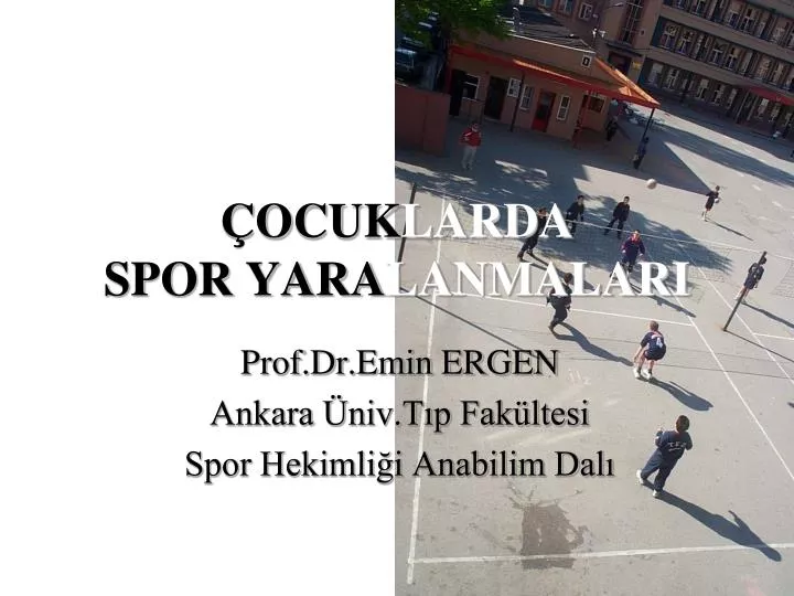 PPT ÇOCUK LARDA SPOR YARA LANMALARI PowerPoint Presentation free