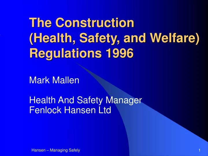 Introduction To Health Safety In Construction Download