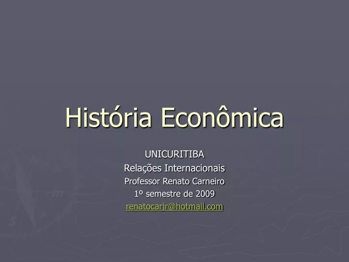 PPT História Econômica PowerPoint Presentation free download ID 851562