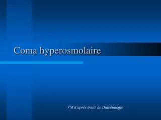 coma hyperosmolaire
