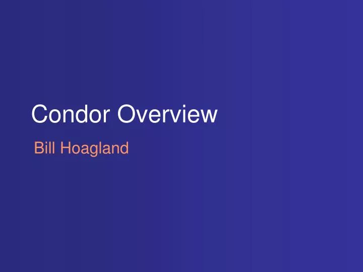 condor overview