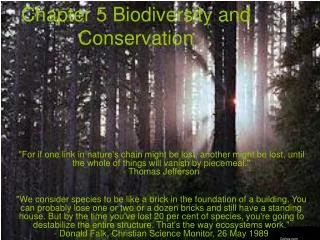 Chapter 5 Biodiversity and Conservation