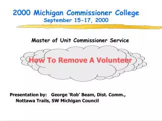 2000 Michigan Commissioner College September 15-17, 2000