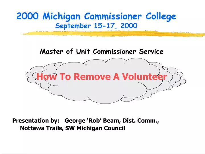 2000 michigan commissioner college september 15 17 2000