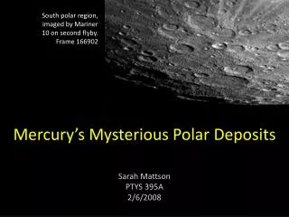 Mercury’s Mysterious Polar Deposits