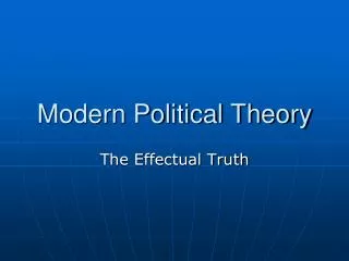 Modern Political Theory