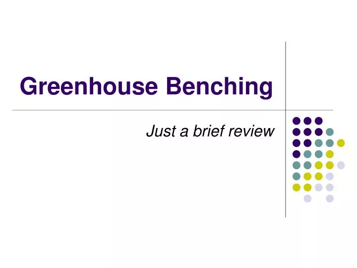 greenhouse benching