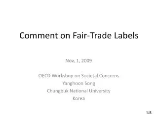 Comment on Fair-Trade Labels