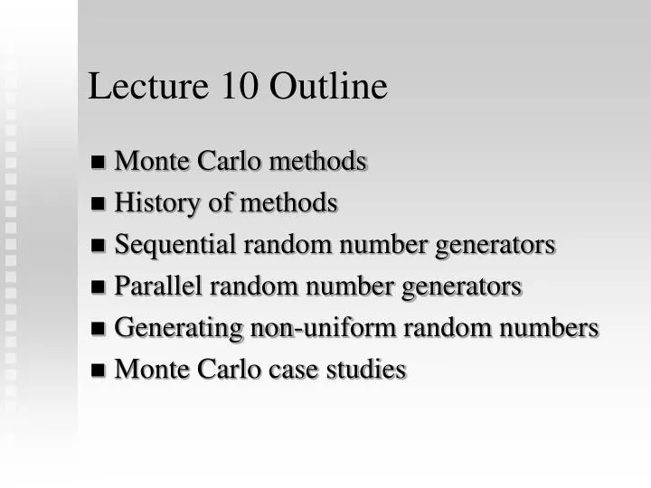 lecture 10 outline