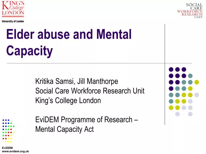 elder abuse and mental capacity