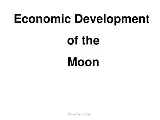 Economic Development of the Moon