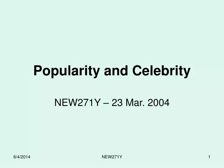 popularity and celebrity