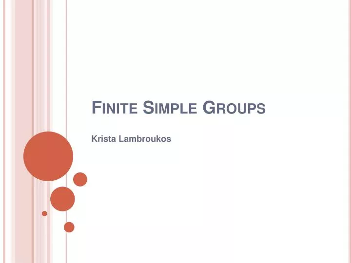 finite simple groups