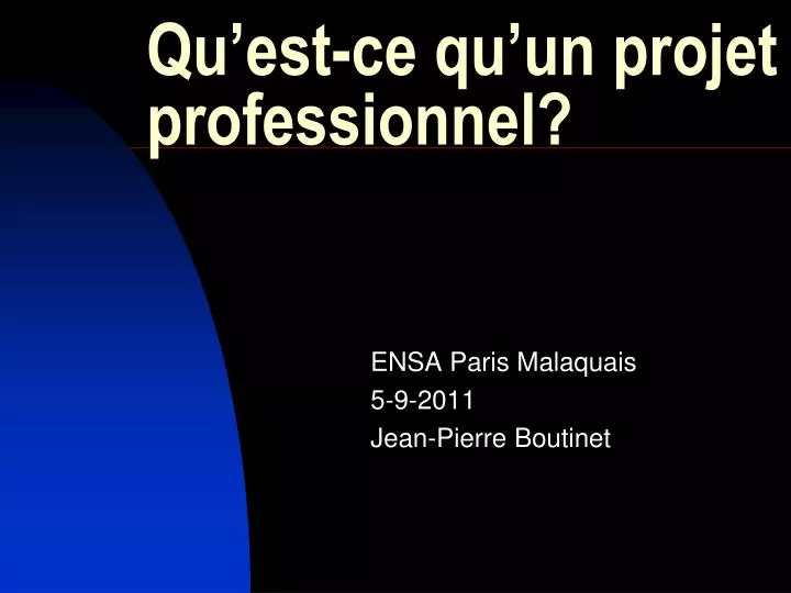 qu est ce qu un projet professionnel