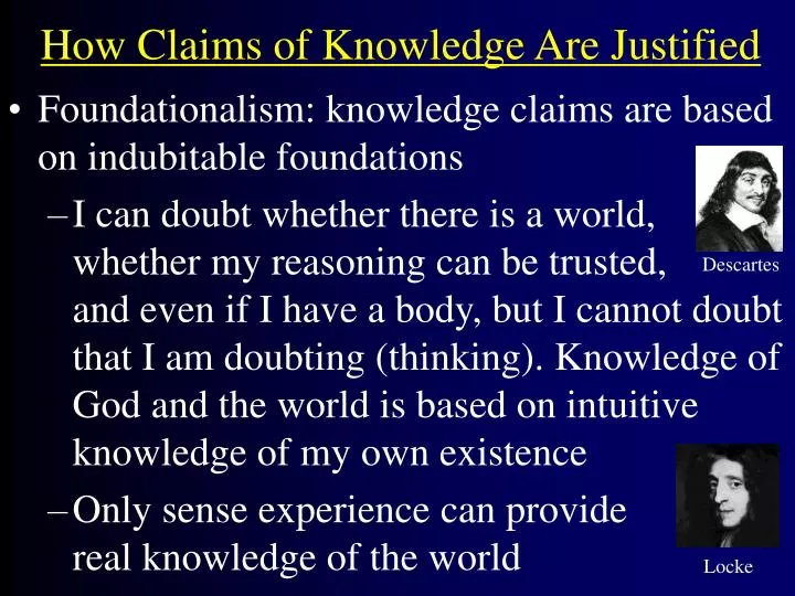 how claims of knowledge are justified