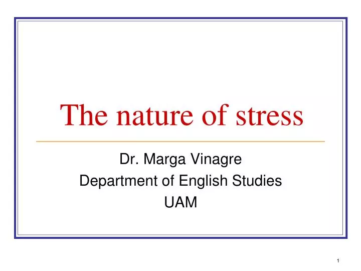 the nature of stress