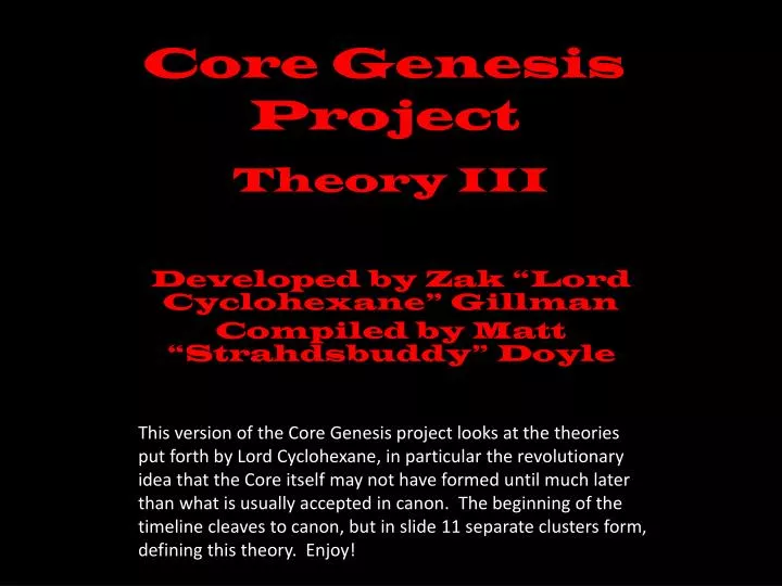 core genesis project
