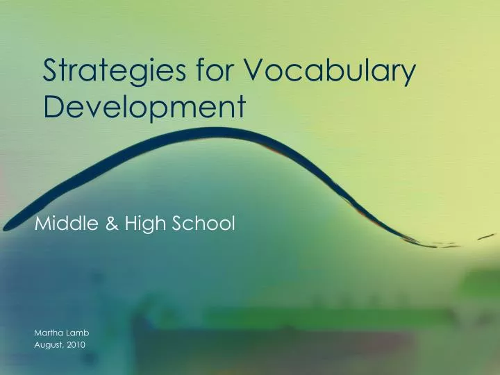 strategies for vocabulary development