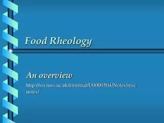 Food Rheology