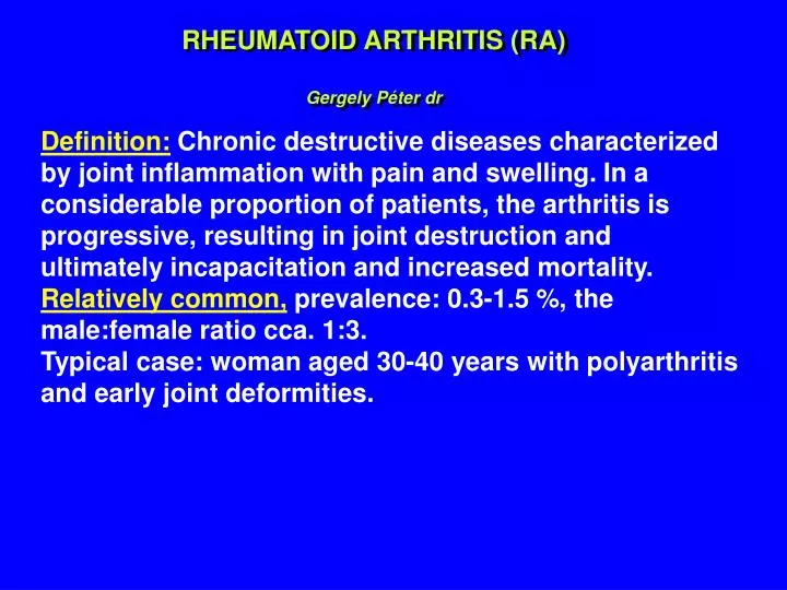 rheumatoid arthritis ra