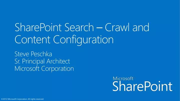 sharepoint search crawl and content c onfiguration