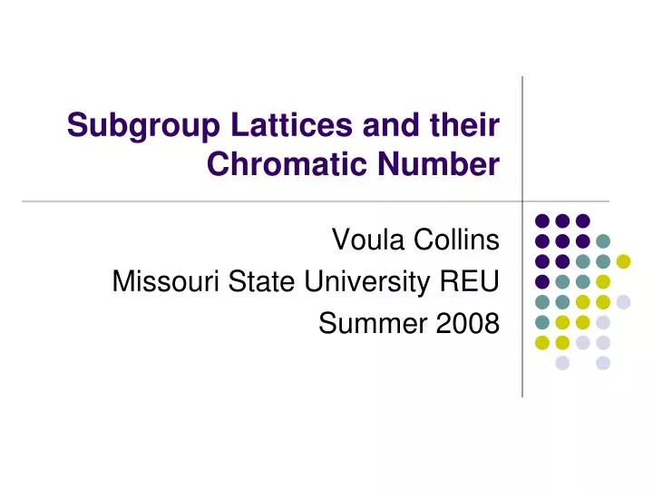 subgroup lattices and their chromatic number