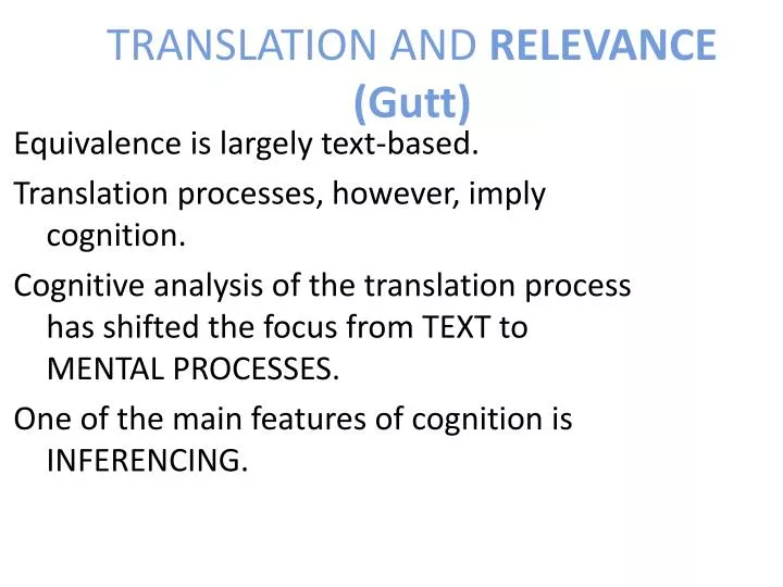 translation and relevance gutt