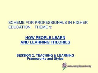 SCHEME FOR PROFESSIONALS IN HIGHER EDUCATION THEME 3: