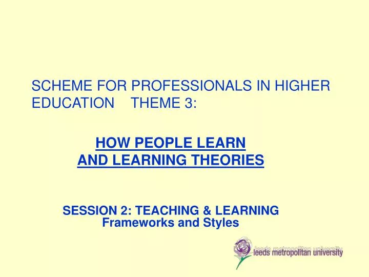 scheme for professionals in higher education theme 3