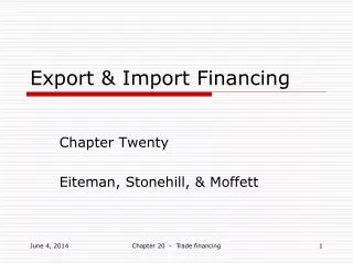Export &amp; Import Financing
