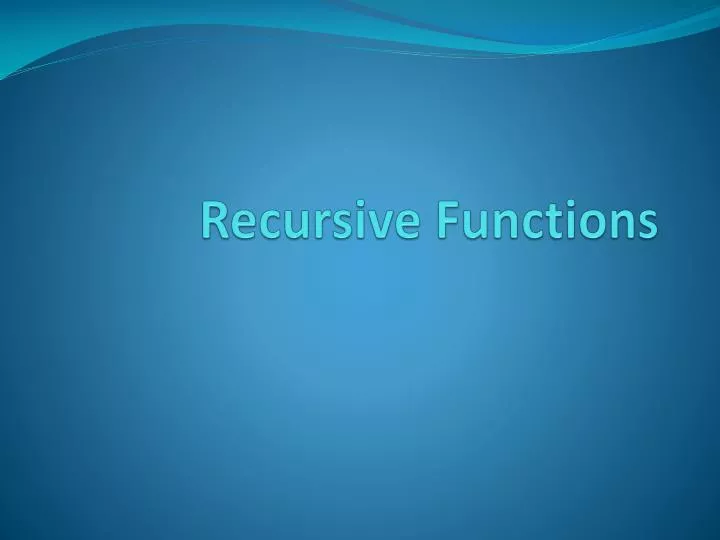 recursive functions