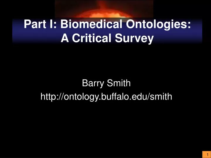 part i biomedical ontologies a critical survey