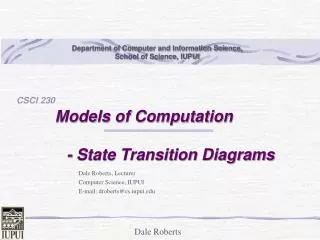 Models of Computation - State Transition Diagrams