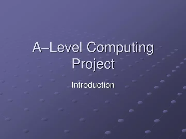 a level computing project
