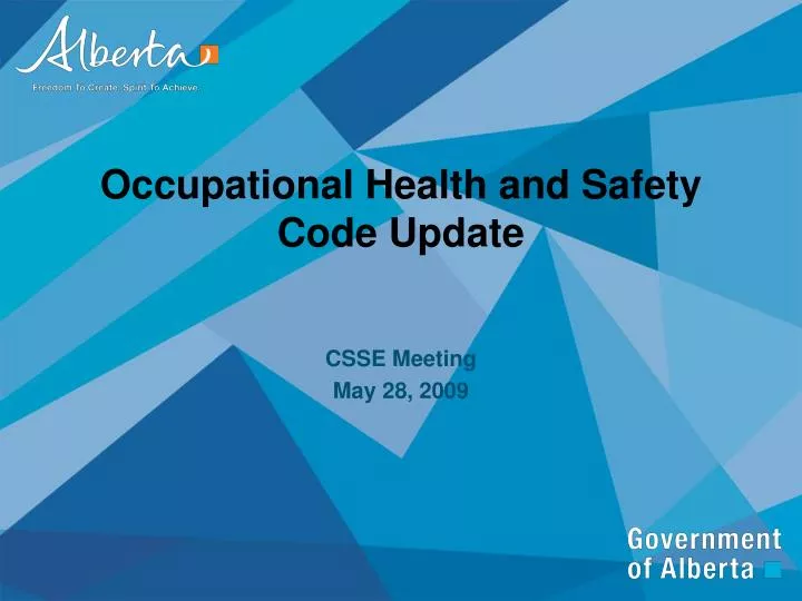 occupational health and safety code update