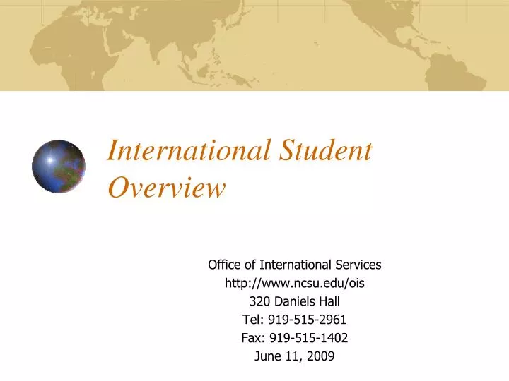 international student overview