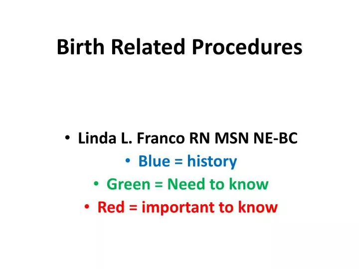 birth related procedures