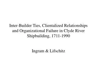 Inter-Builder Ties, Clientalized Relationships and Organizational Failure in Clyde River Shipbuilding, 1711-1990