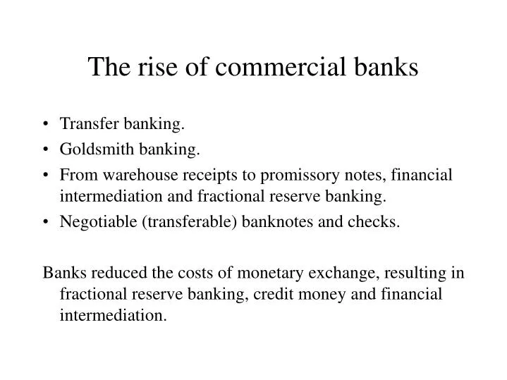 the rise of commercial banks