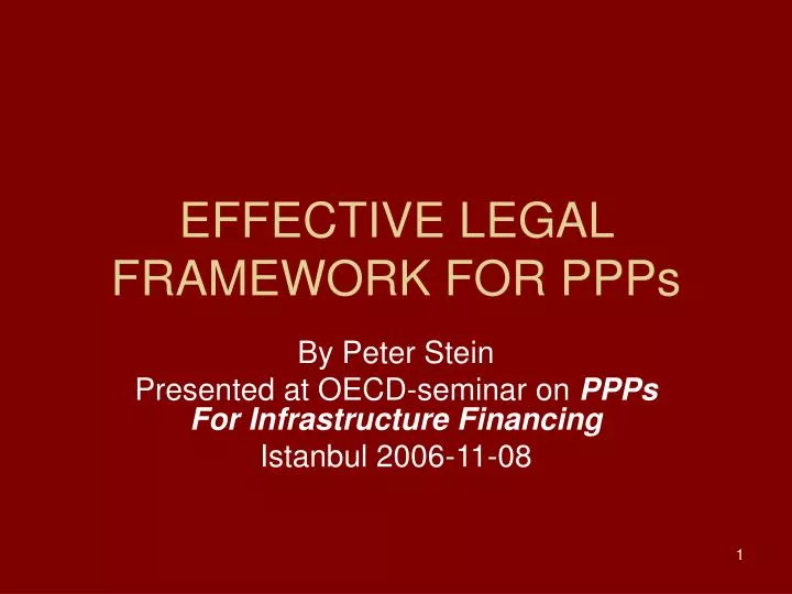 effective legal framework for ppps