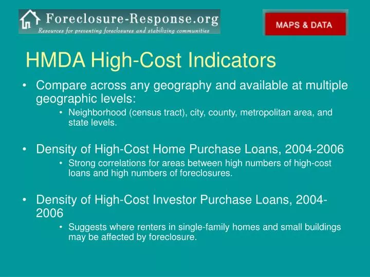 hmda high cost indicators