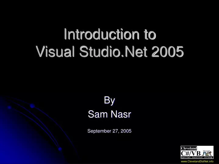 introduction to visual studio net 2005