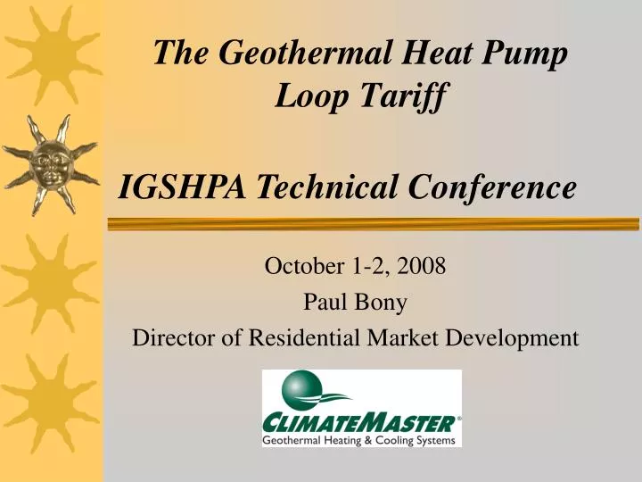 the geothermal heat pump loop tariff