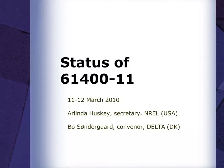 status of 61400 11