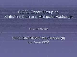 OECD Expert Group on Statistical Data and Metadata Exchange