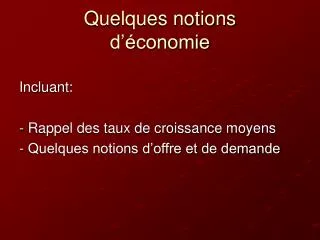 quelques notions d conomie