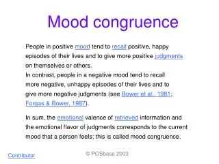 Mood congruence