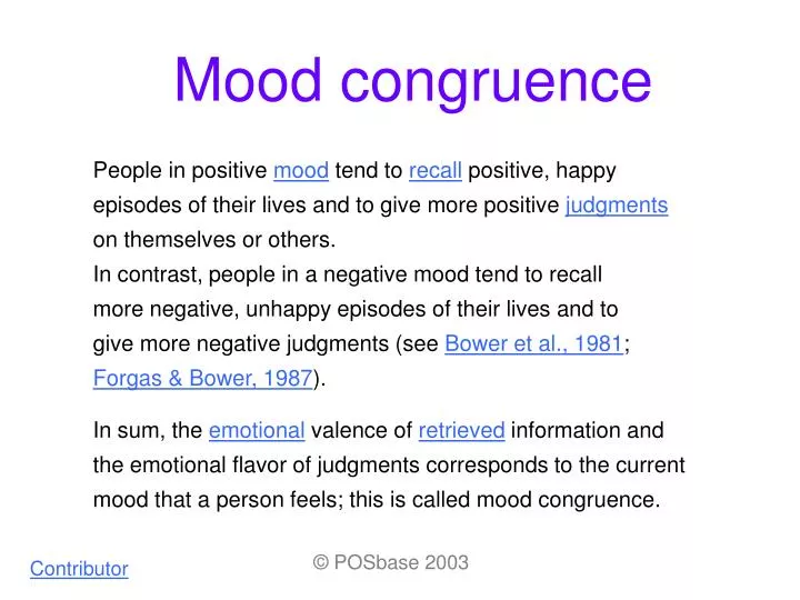mood congruence