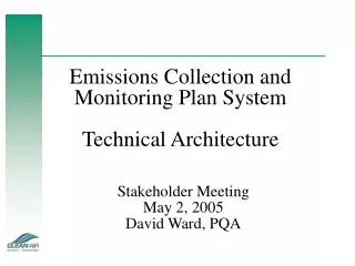 Emissions Collection and Monitoring Plan System Technical Architecture