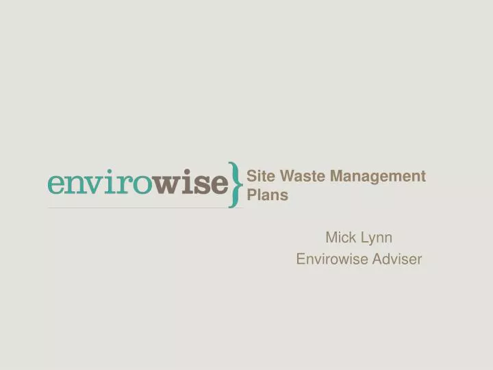 site waste management plans